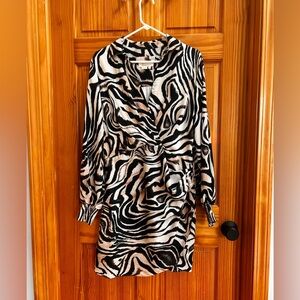Anthropologie Black and White Long Sleeve Dress